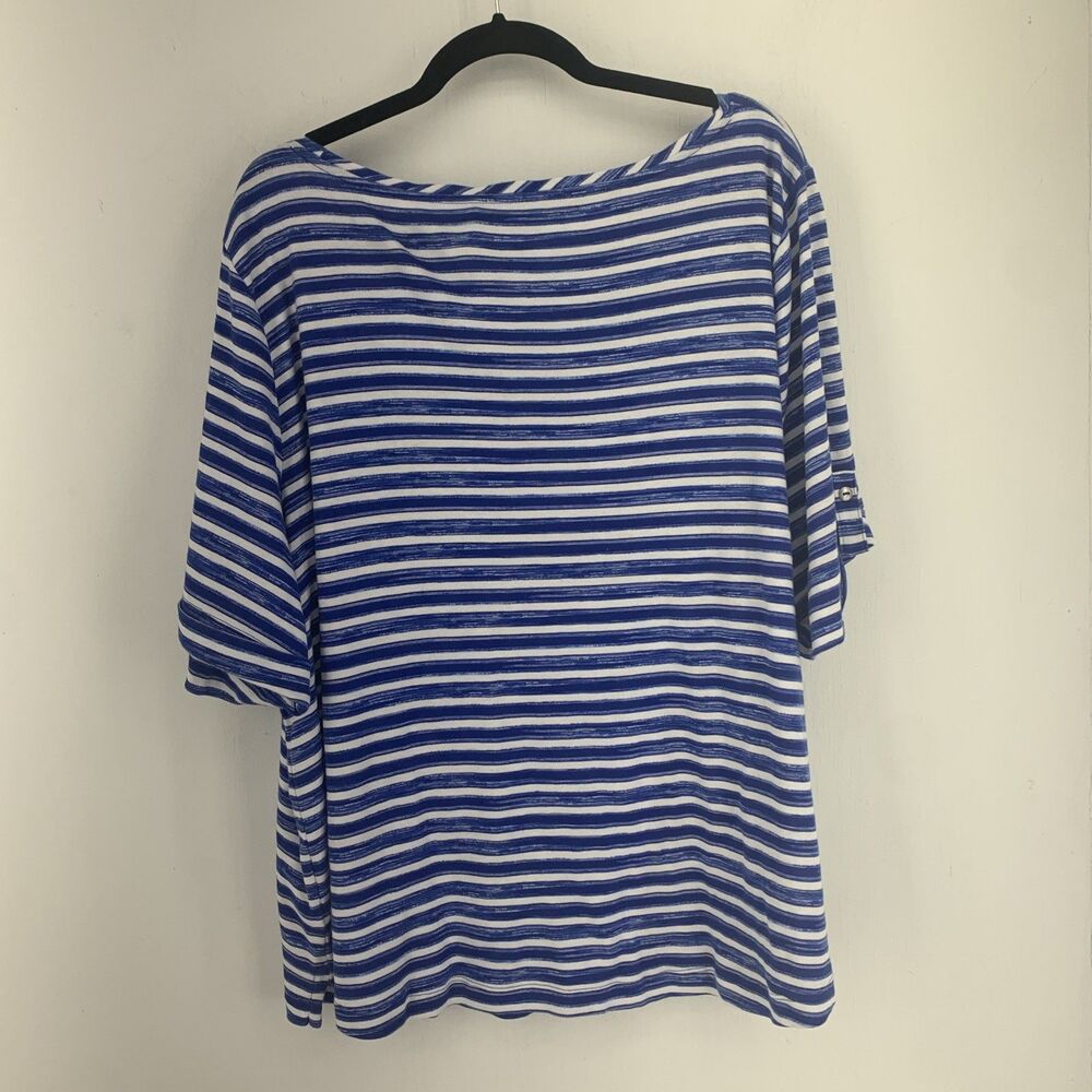 Croft Barrow Womens 3X Tunic Top 3/4 Roll Tab Sleeve Summer Beach Stretch - Picture 5 of 6